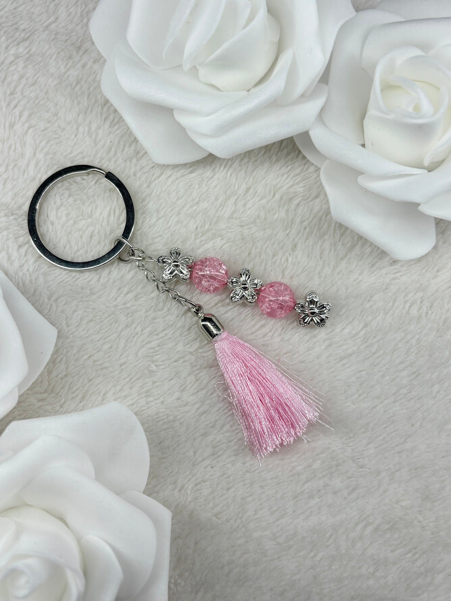 Porte clés Pompons Rose Clair