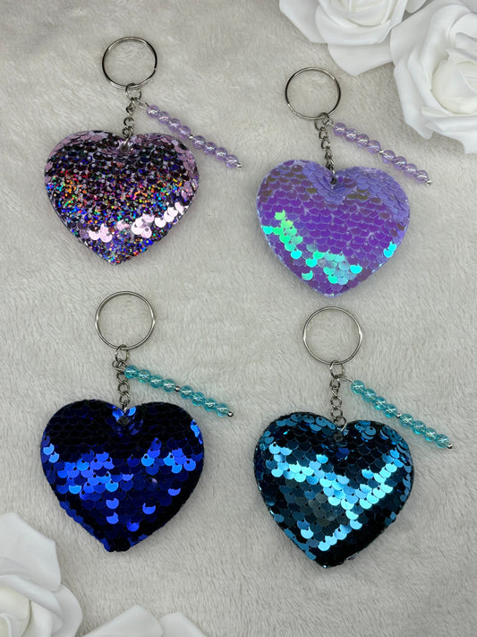 Porte clés Coeur Sequins