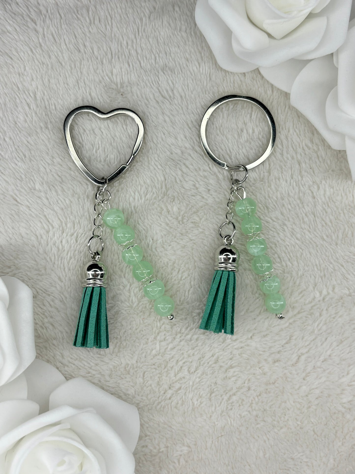 Porte clés Pompons Bleu Vert