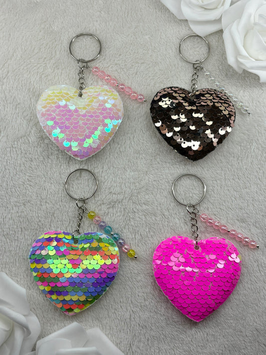 Porte clés Coeur Sequins