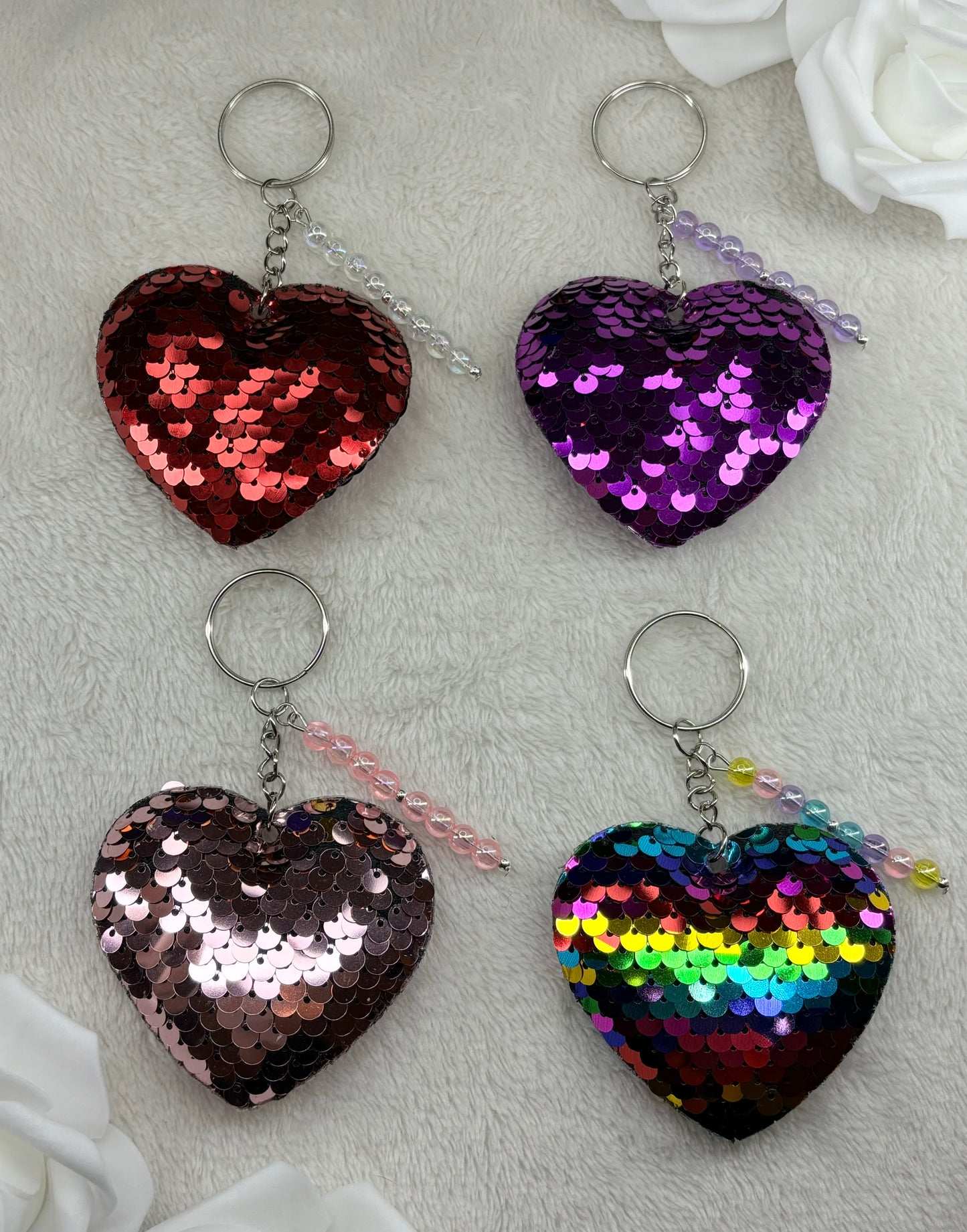 Porte clés Coeur Sequins